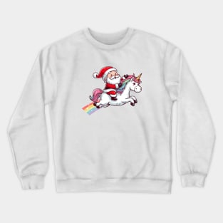 Santa Riding Unicorn Crewneck Sweatshirt